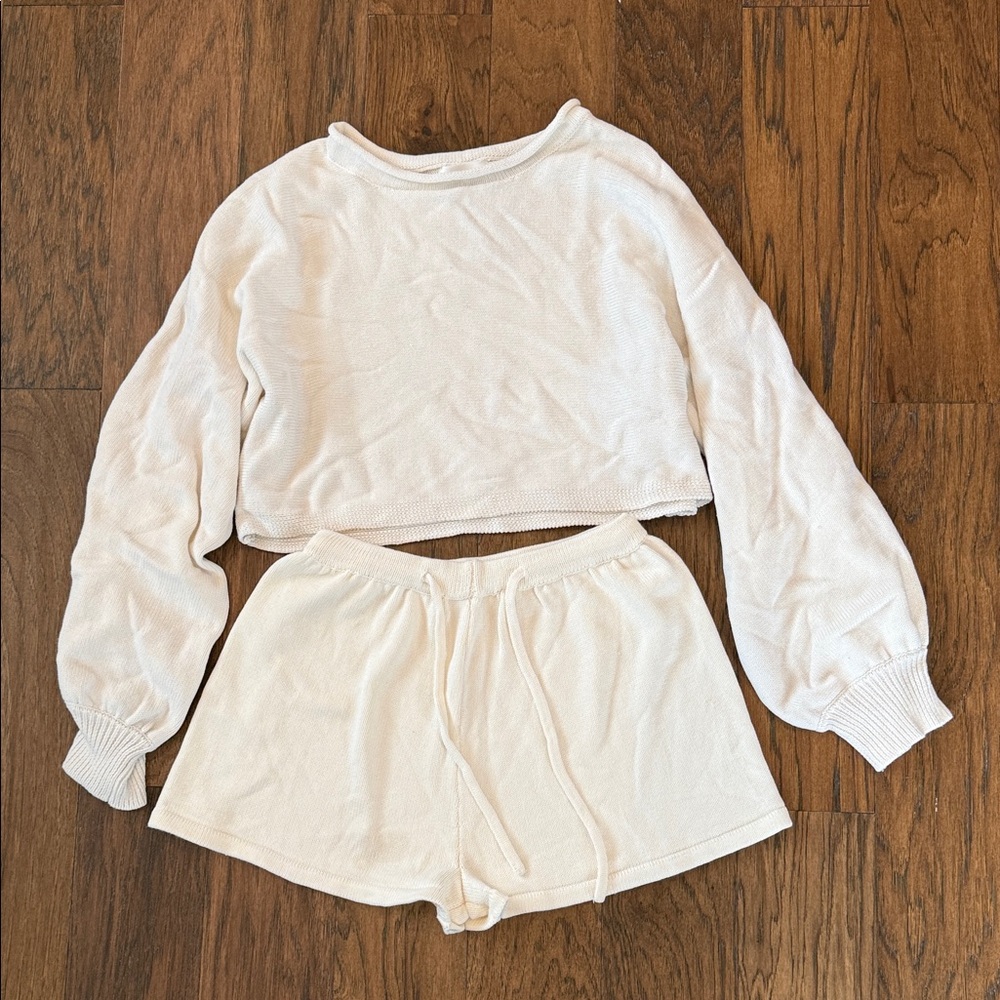 Cozy White Sweater Lounge Set